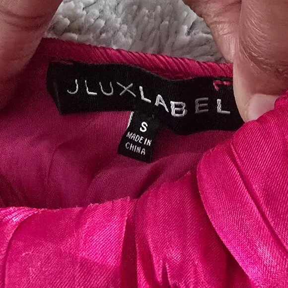 Jluxlabel Fuchsia Let's Get Away Satin Bra Top (Sz S) - Picture 8 of 8